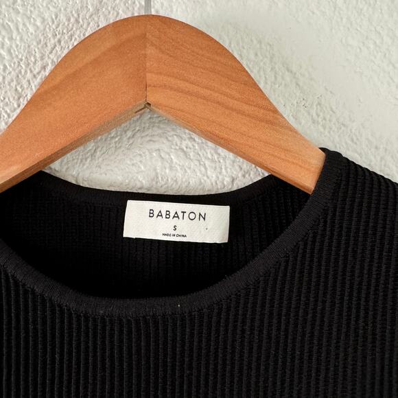 Aritzia Babaton Tank Top Womens XS sculpt knit ribbed neutral minimalist baddie - Picture 2 of 6